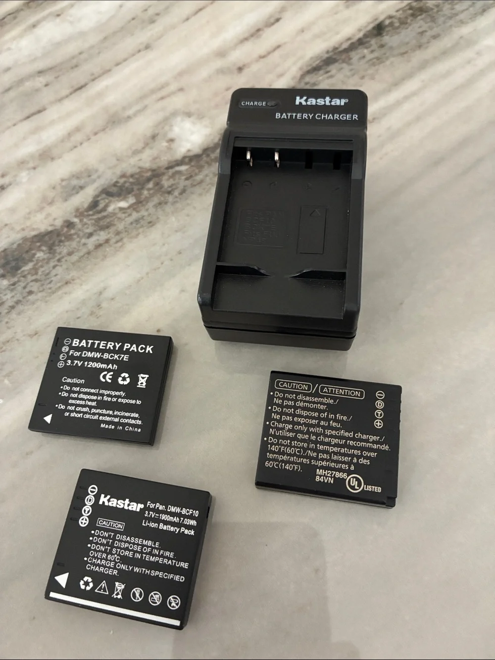 Kastar Compact Battery Charger with 3 Rechargeable Packs digital camera LUMIX
